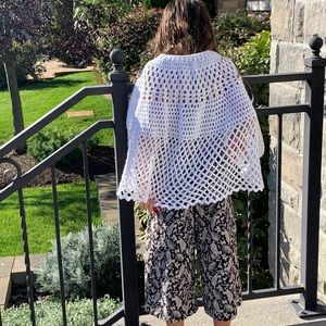 NWOT Handmade White Poncho